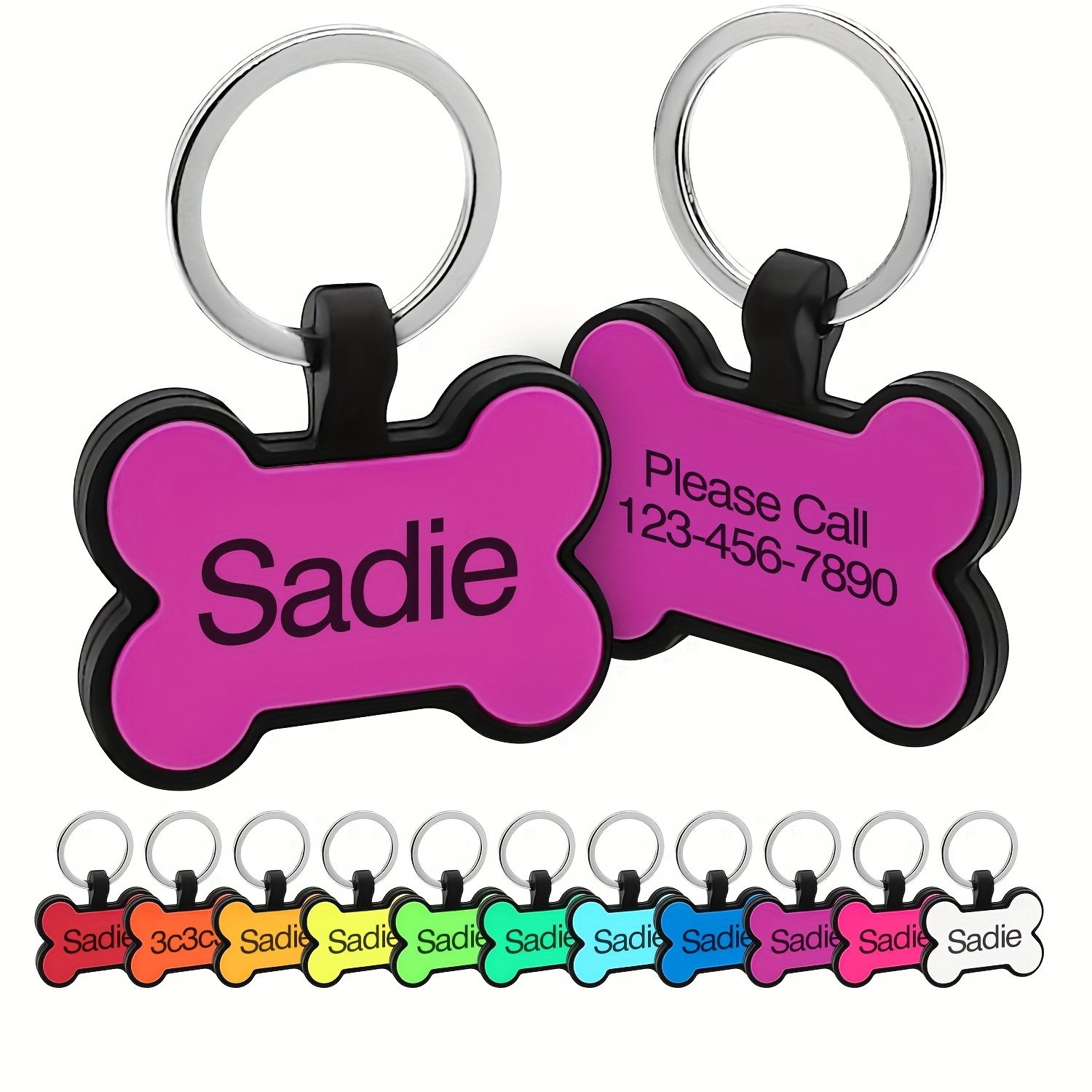 Personalized Dog Tag Pets Engraved Dog Name Tag Slide Cat Id Temu