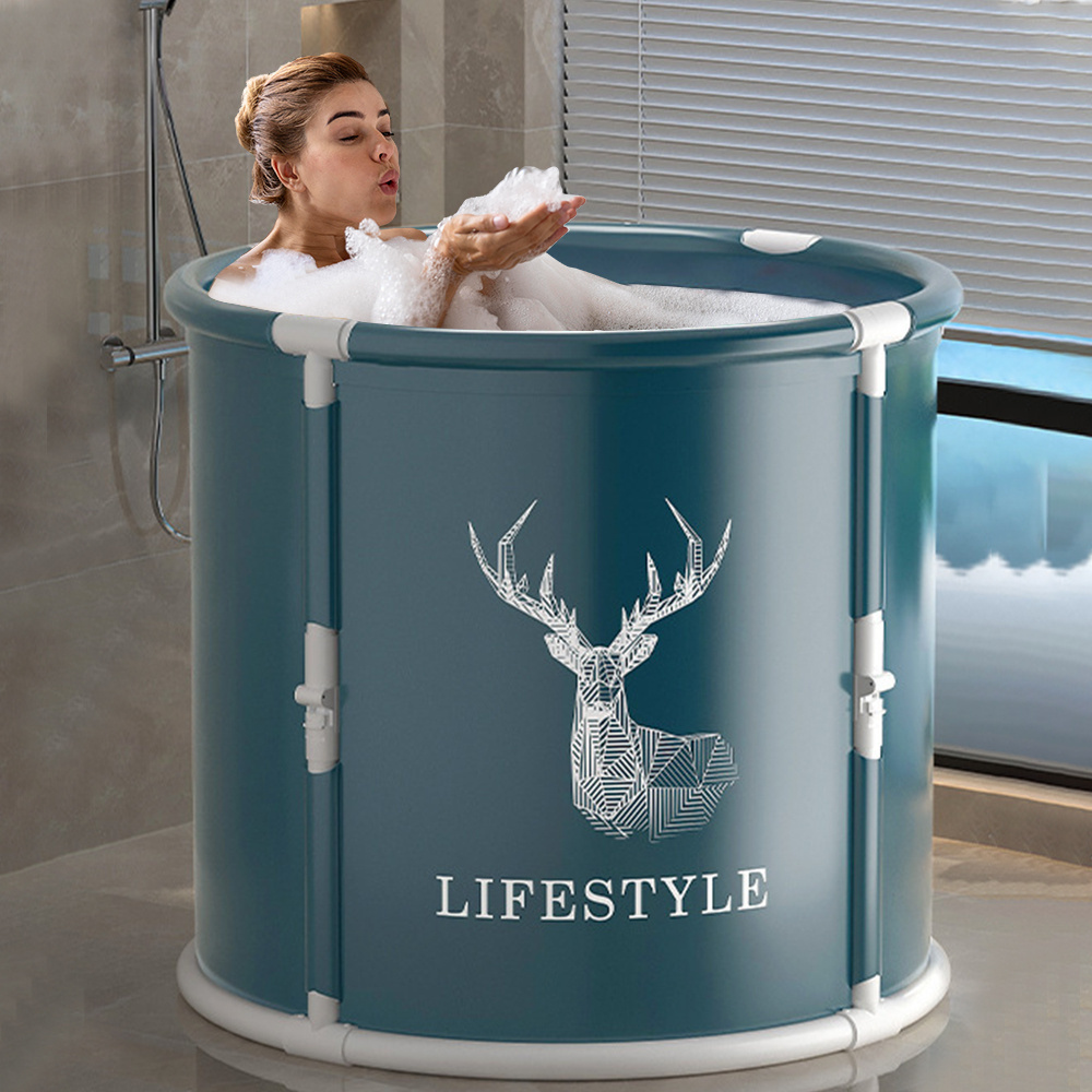 Comprar Bañera portátil para adultos Bañera independiente plegable de 27 X  25 Bañera de ducha ecológica con espuma aislante térmica Baño familiar