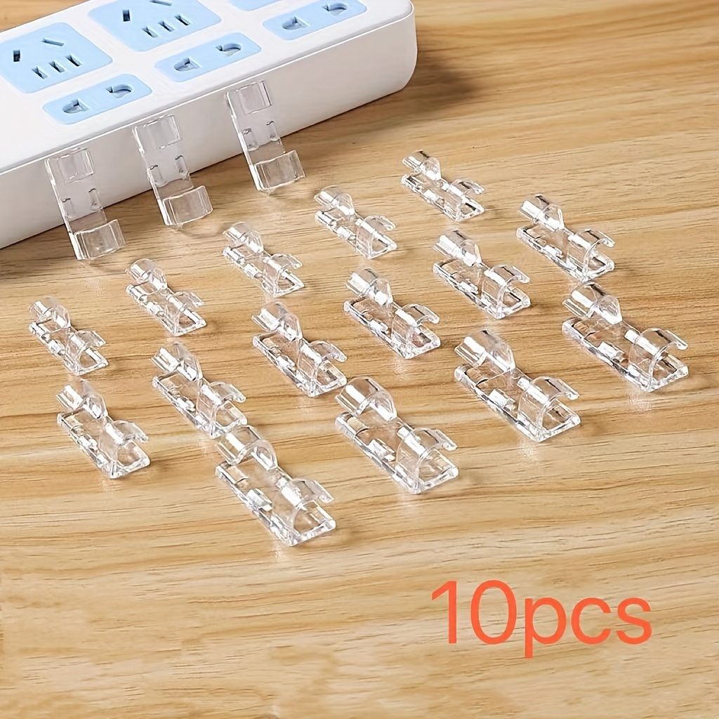

10pcs Transparent Large Wire Fixer, Wire Organizer, Wire Card, Self-adhesive Plug-in Line, Line Fixing Buckle, Wire Card Holder, Storage Network, Wire Routing Tool