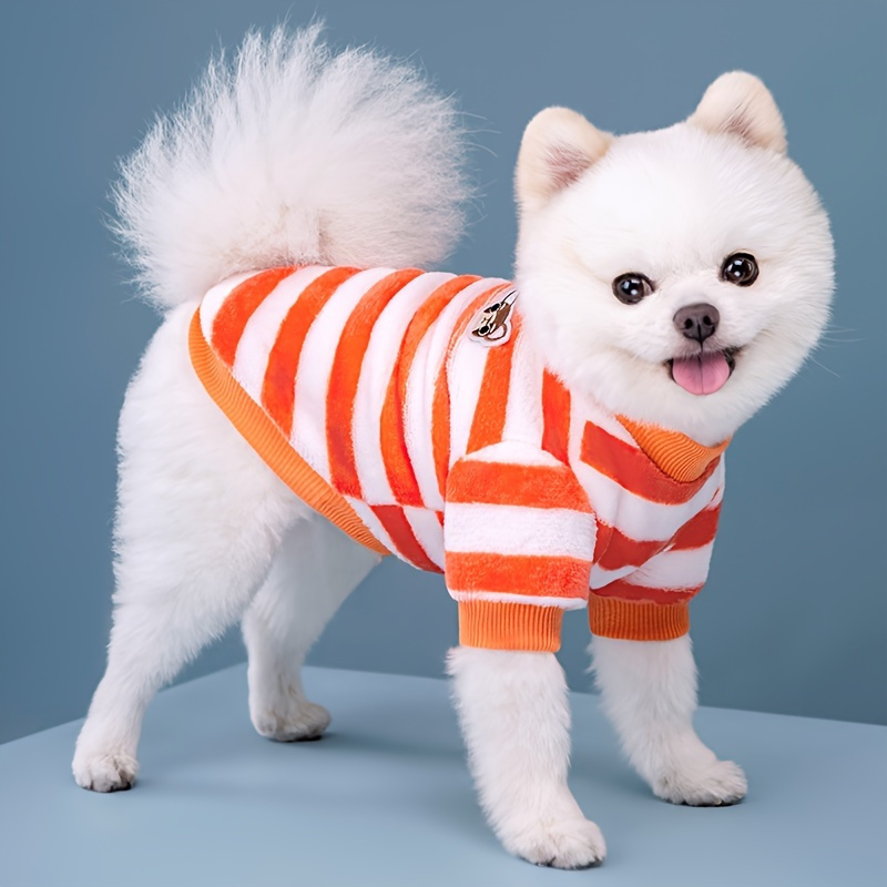 

Pet Clothes, Autumn And Winter Rainbow Striped Fleece Dog Sweater, Cute And Warm Dog Clothing, Pet Supplies