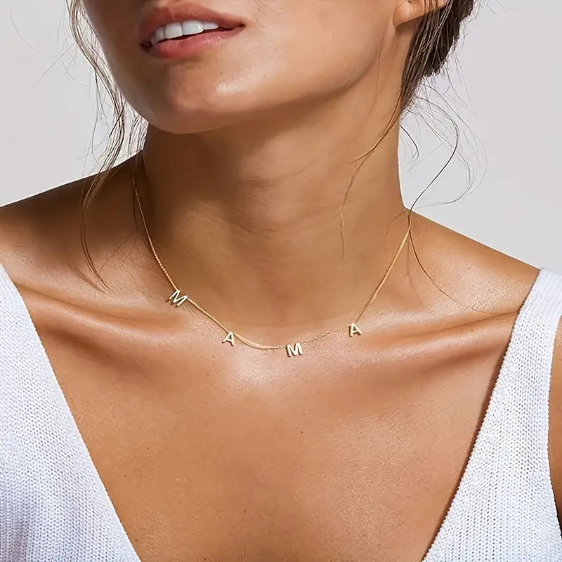 Bychari spaced store letter necklace