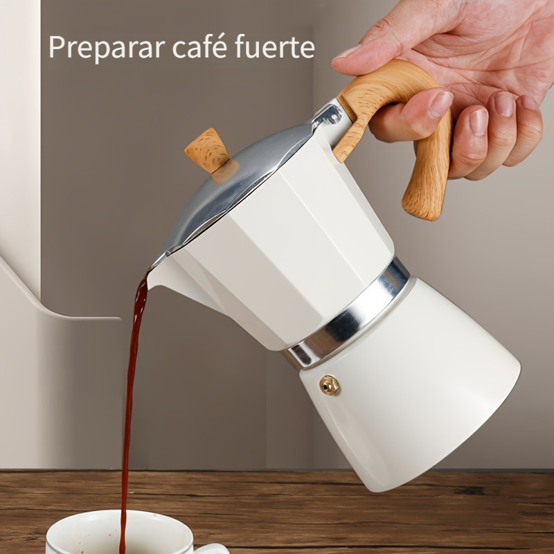 Moka - Cafetera de café italiano, cafetera italiana, cafetera de 6 tazas/10  onzas, estufa de aluminio, cafetera para camping, cafetera cubana manual