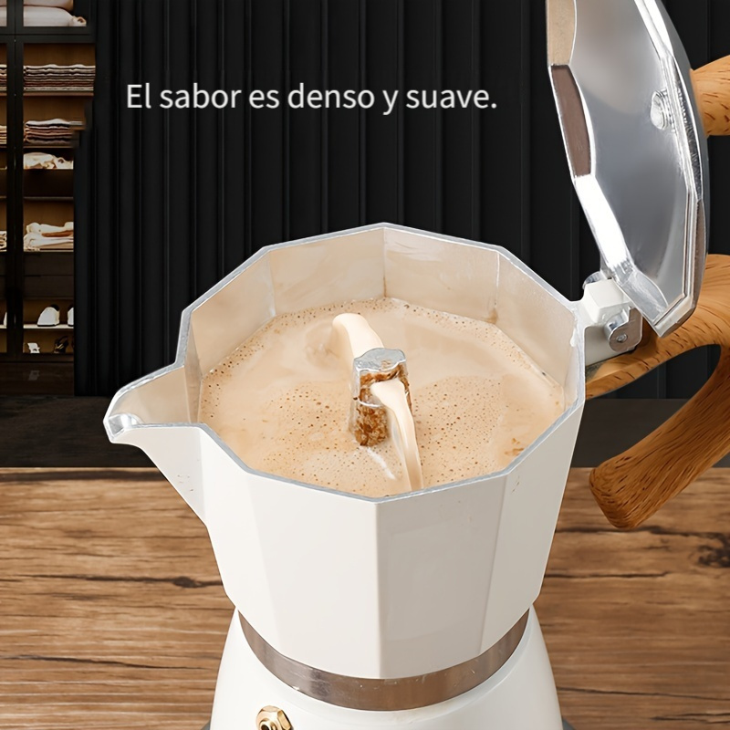  Cafetera, cafetera italiana Moka Pot de 6 tazas/10 onzas para  estufa de café expreso para estufa de gas o cerámica eléctrica, para  camping, manual de café cubano para capuchino o café