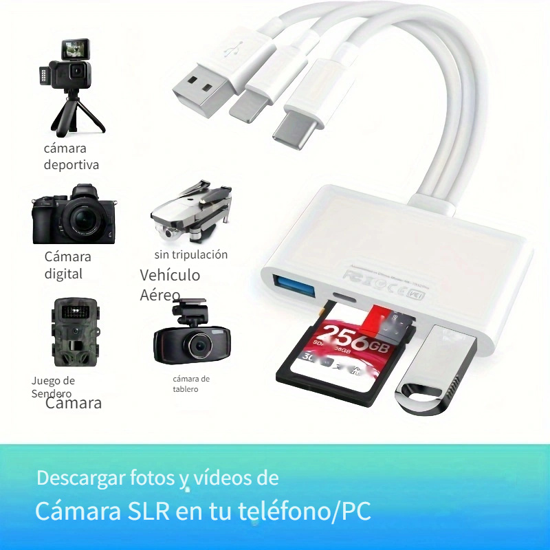 5 en 1 Lector De Tarjetas De Memoria Adaptador USB OTG Y - Temu Chile