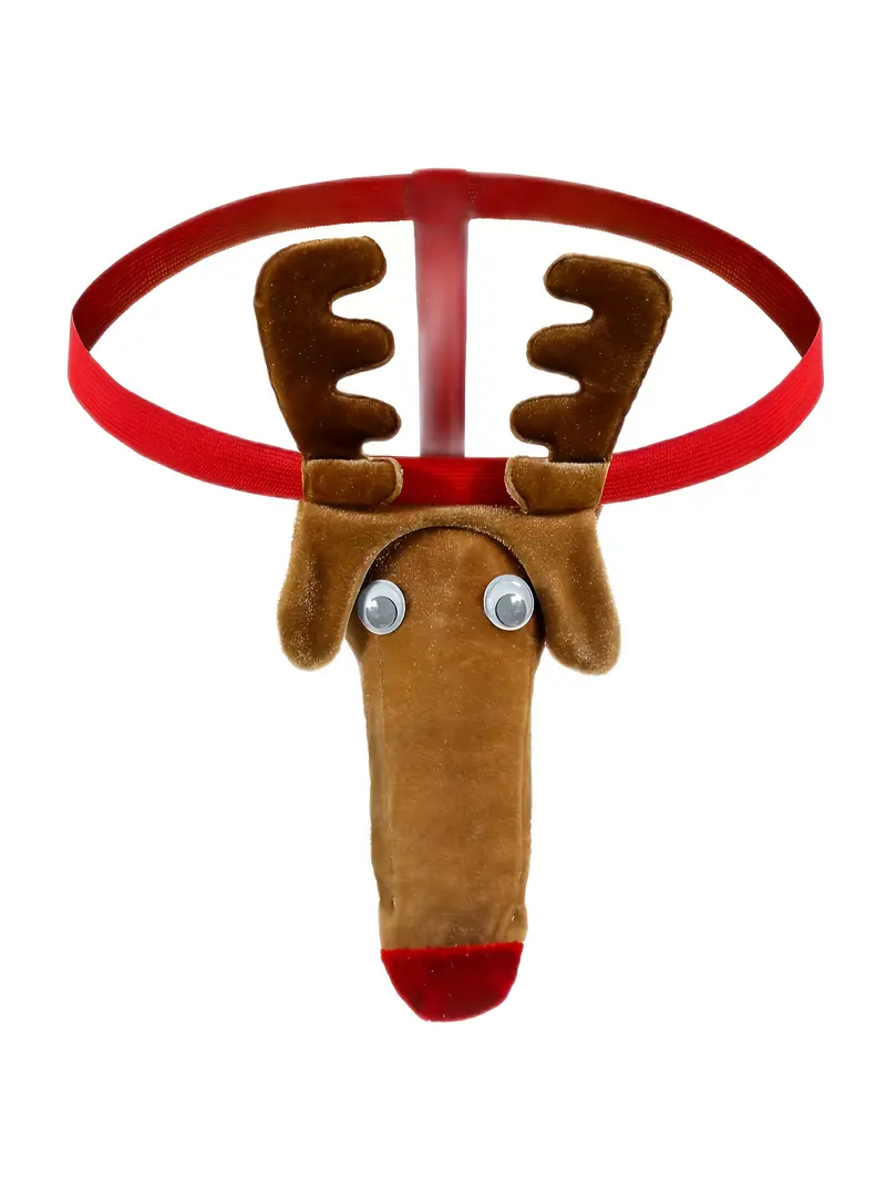 Men's Christmas Gag Gift Reindeer Underwear Novelty G string