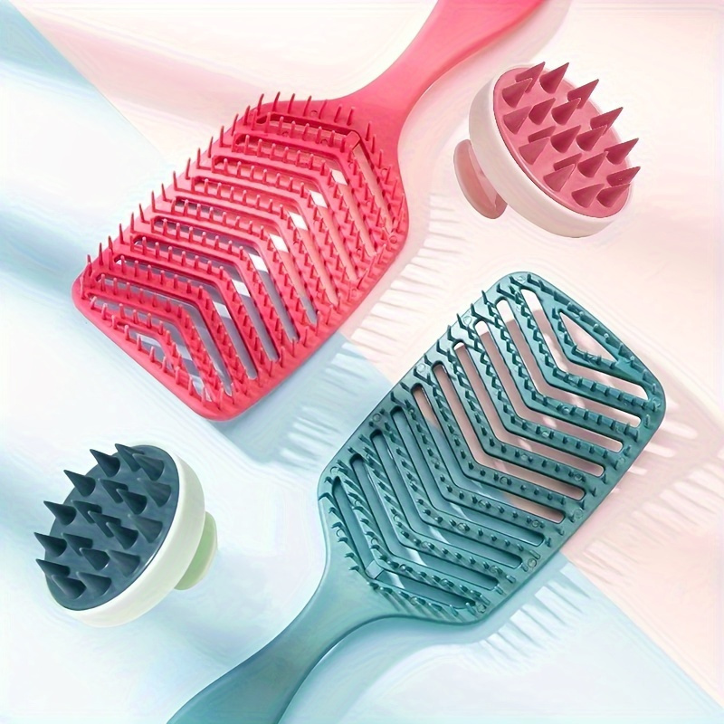 2pcs/set Silicone Shampoo Brush PP Hair Dye Bottle With Aplicator, Oil  Bottle Brush, Scalp Massage Brush