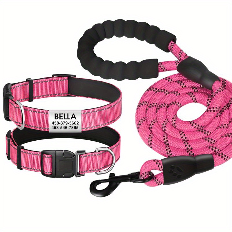 Personalized Reflective Nylon Dog Collar Custom Reflective - Temu