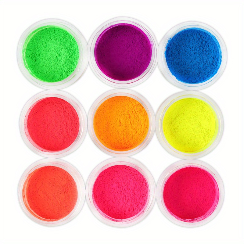 

9 Colors Neon Pigment Powder Fluorescence Nails Glitter Dust Diy Gel Manicure Nail Art Decorations