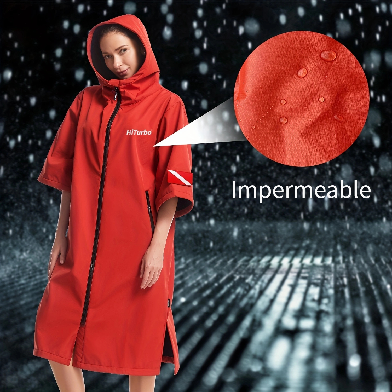 Tradineur - Poncho impermeable con capucha para deportes - Fabricado 100%  poliéster - Alta densidad y revestimiento - Talla XL 