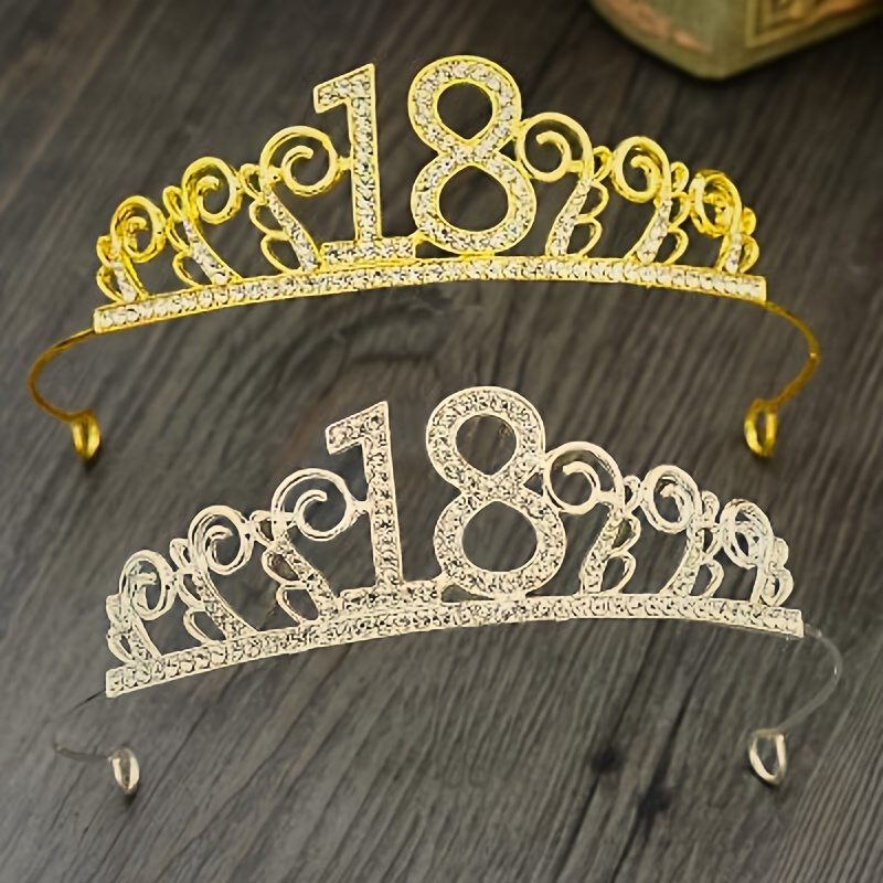 

1pcs Birthday Headdress 18th Birthday Princess Crown Headband Crystal Headwear Hair Decor Accessories