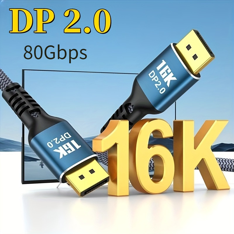 1pc Displayport ケーブル 2.1、16K DP 2.0 ケーブル [16K@60Hz、8K