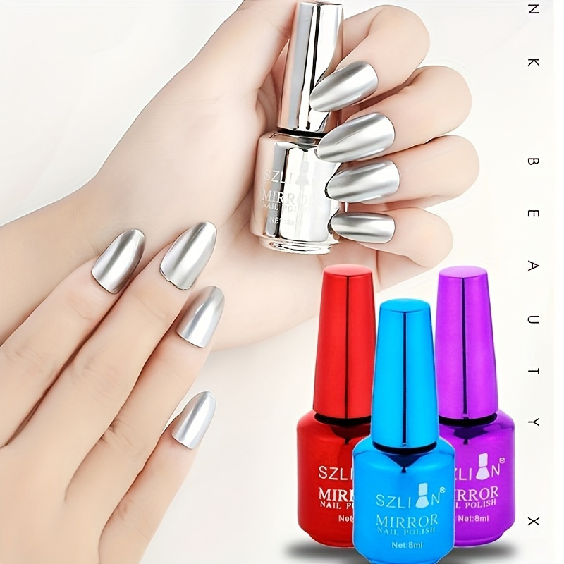 

8ml Gorgeous Manicure Nail Polish - Mirror Effect, Chrome Bright Glossy Metallic Color, Long Lasting Nail Lacquer For Nail Art Salon