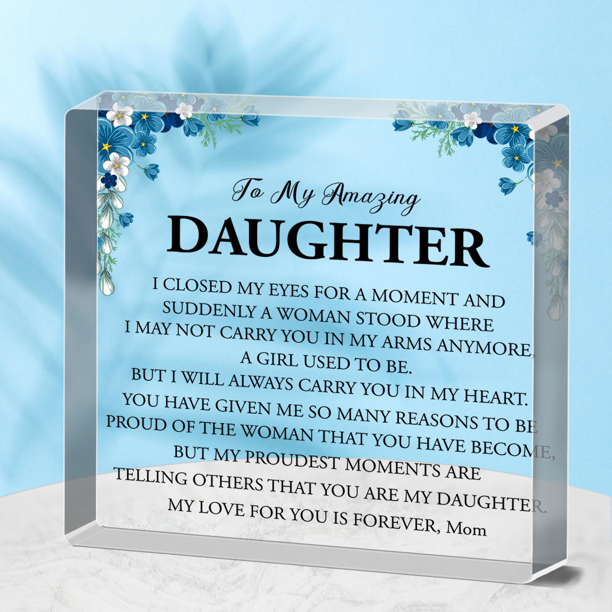 Acrylic Square Plaque mom Gifts From Son Daughter Square - Temu