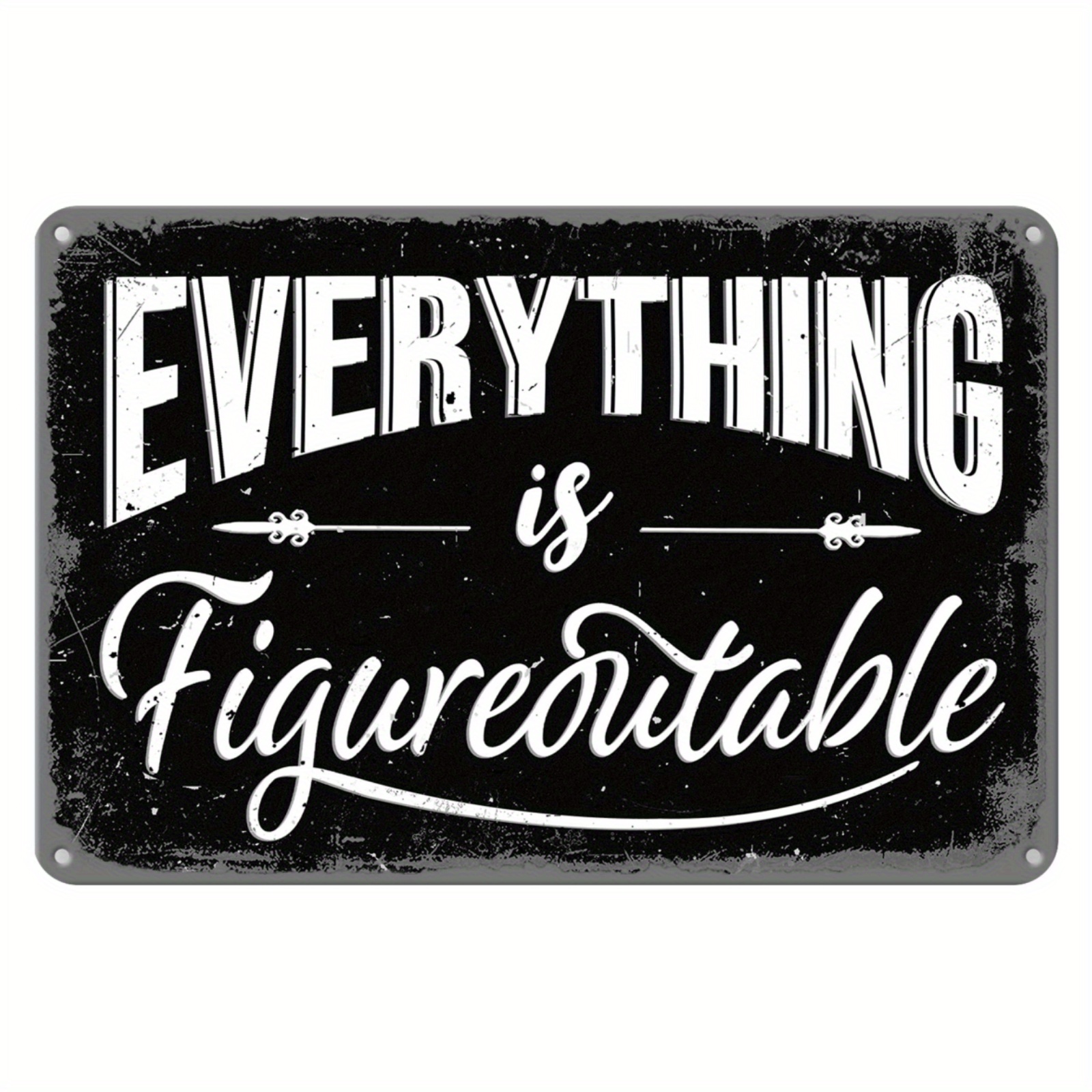 Everything is Figureoutable Sign, Office Decor for Women, Desk Decorations  for Women office, Inspirational Farmhouse Cubicle Decor, Office