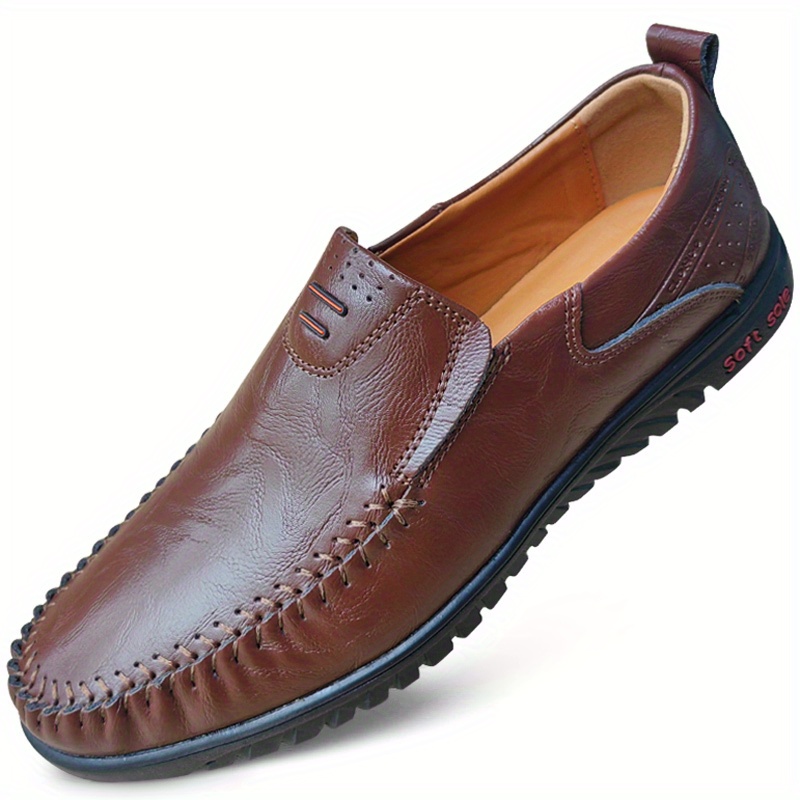 Rismart Mocassini Uomo In Pelle – Scarpe Casual Con Elastico Laterale, Suola Gomma Antiscivolo, Colori: Nero, Bianco, Blu, Marrone - 2