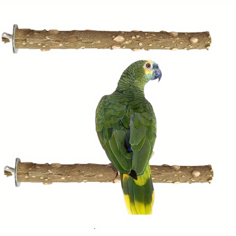 2pcs Parrot Bird Perches Natural Wood Bird Standing Stick Parrot Perch  Stand Platform Wooden Exercise Climbing Paw Grinding Toy Birdcage  Accessories