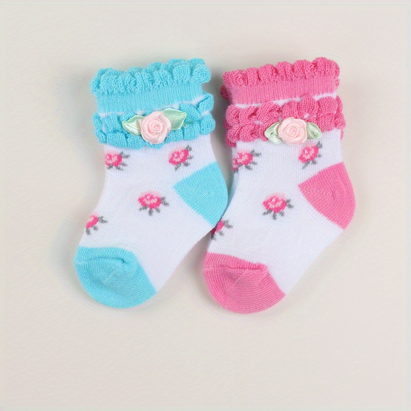 Baby Cotton Socks 3-12Y Girls Fancy Socks Spring Socks Bowknot Decor Little  Big GirlsCalf Socks