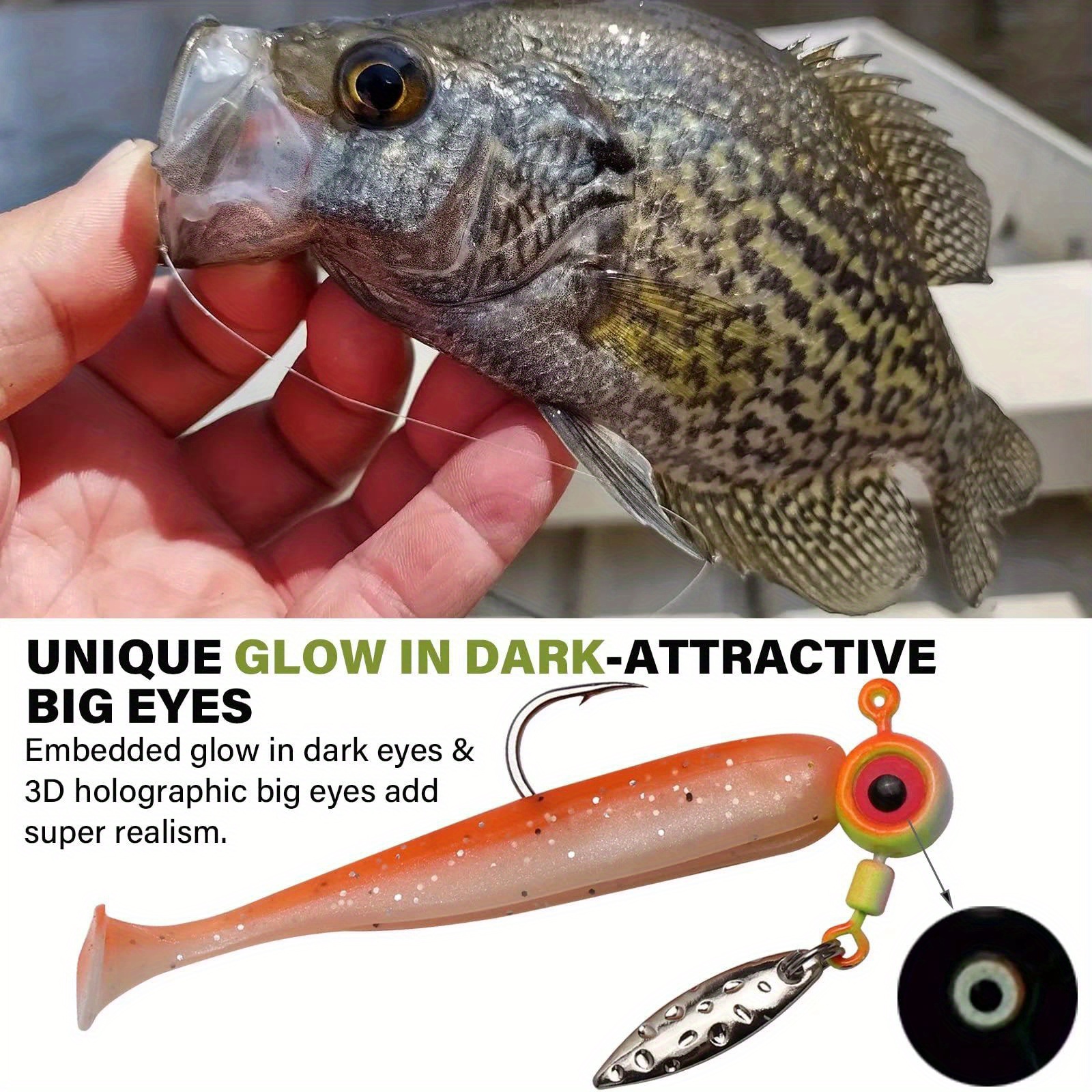 Glow in the dark fishing hooks - 1 packet luminous fishing hooks 4 sizes  avail