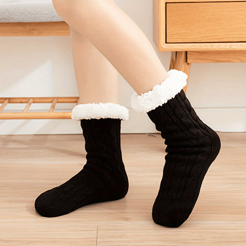 Chaussettes de sol pour femmes Épais Hiver Adulte Fond Distribution Adulte  Chaud Chaussettes intérieures Sol chaud pour hommes Socks_x