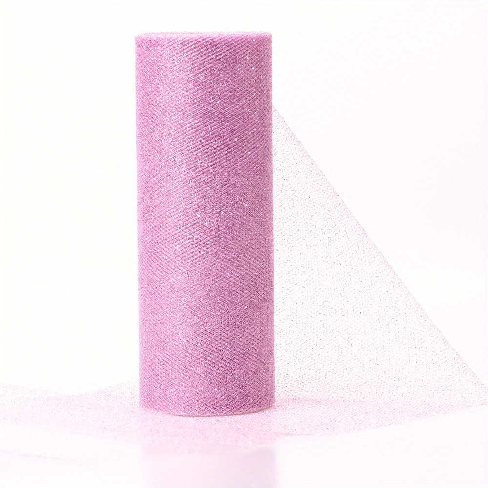 Wholesale Glitter Sparkle on Tulle Fabric Candy Pink 150 yard roll