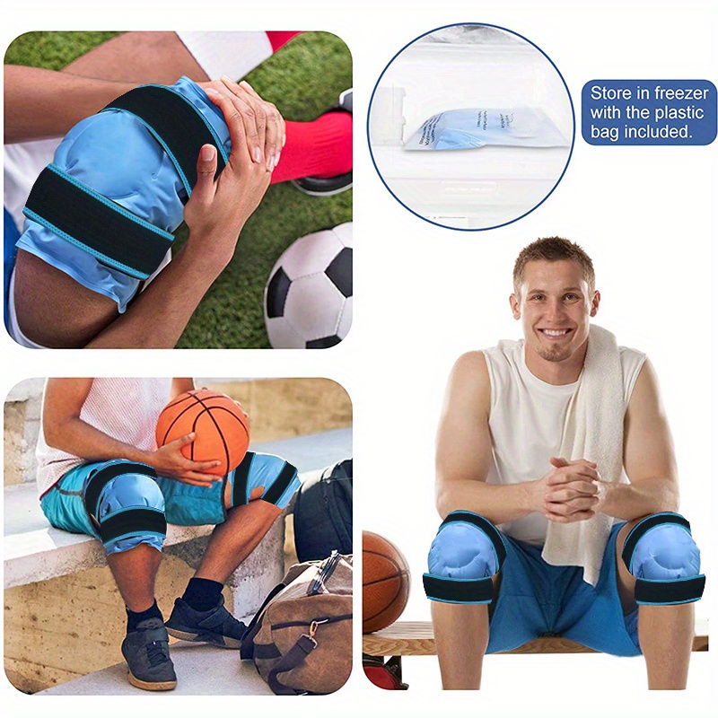 Paquete de hielo para aliviar el dolor de rodilla, paquete de hielo de gel  reutilizable para lesiones en las piernas, hinchazón, compresa fría TUNC  Sencillez