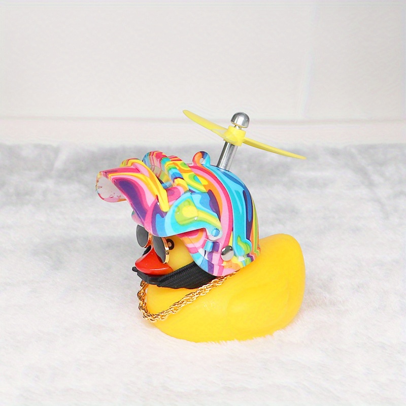 2 Stück Gelbe Ente Auto Armaturenbrett Dekorationen, Gummi Ente Auto  Ornamente, Auto Gummi Ente Spielzeug mit Propeller Helm, für Männer Frauen  Kinder
