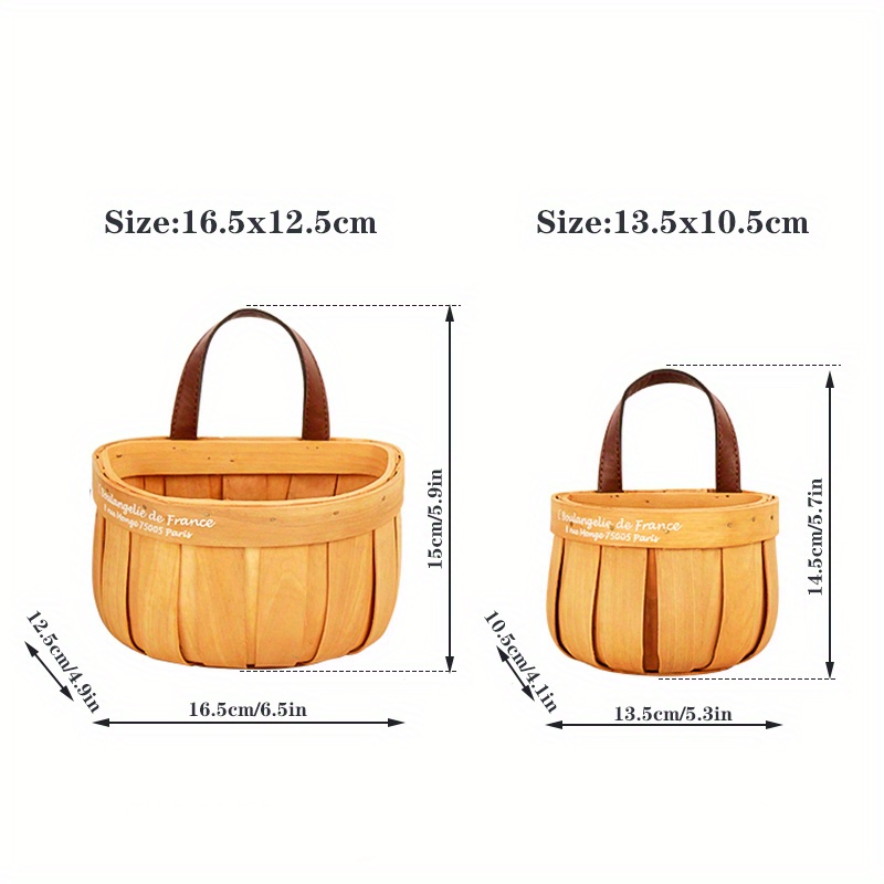 Hand woven Wood Hanging Wall Basket Kitchen Garlic - Temu