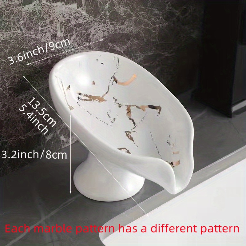 Ceramic Soap Dish Marble Pattern Drain Soap Tray Self - Temu Germany