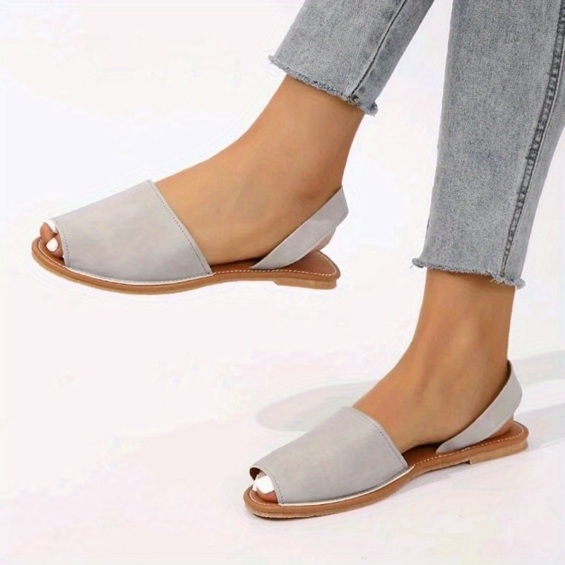 Peep toe sale sandals flat