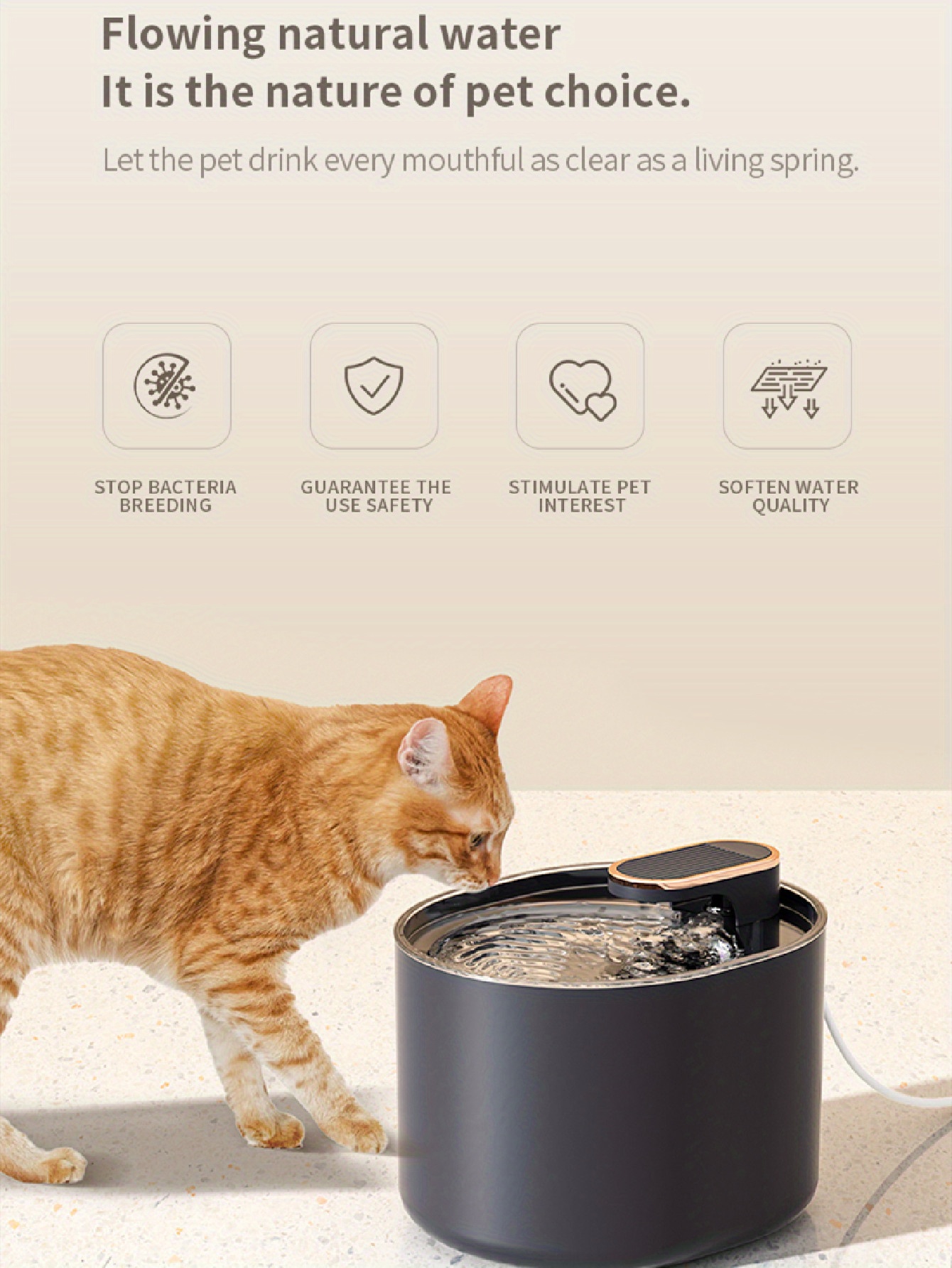 Silent Pet Water Dispenser Cat Automatic Water Fountain Temu