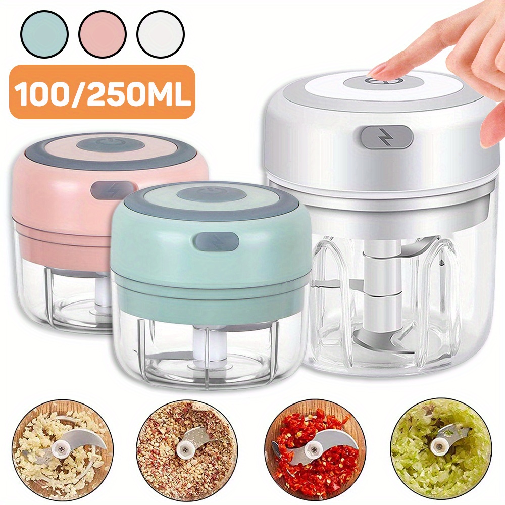 USB Recharge Electric Mini Food Processors Multi-functional Food Chopper  Wireless Garlic Mincer Meat Masher Dry and Wet Segregation Garlic Crusher Nut  Chopper Spice Blender,Coffee Bean Grinder