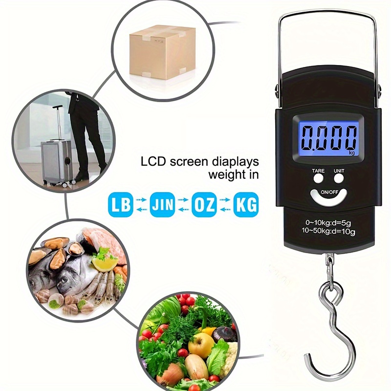 LCD-Digital Display Electronic Fish Hook Weights Scale Handheld-Portable