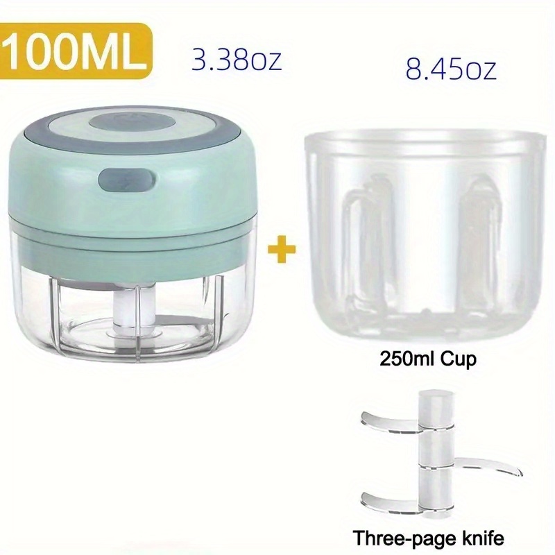 250ml Large Capacity Green USB Rechargeable Mini Garlic Mincer, Electric  Household Garlic Press Chopper Cutter, Garlic Masher Grinder,small Kitchen  Appliance