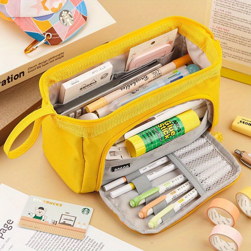 Kawaii Large Capacity Pencil Bag Aesthetic Pencil Box Korean School  Stationery Pen Case Zipper Pencil Pouch School Supplies
