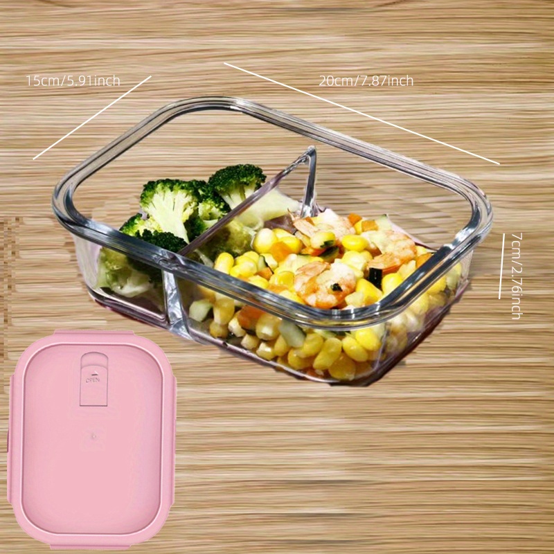 Glass Lunch Box with Lid Set Round/Retangle Bento Box for Kids