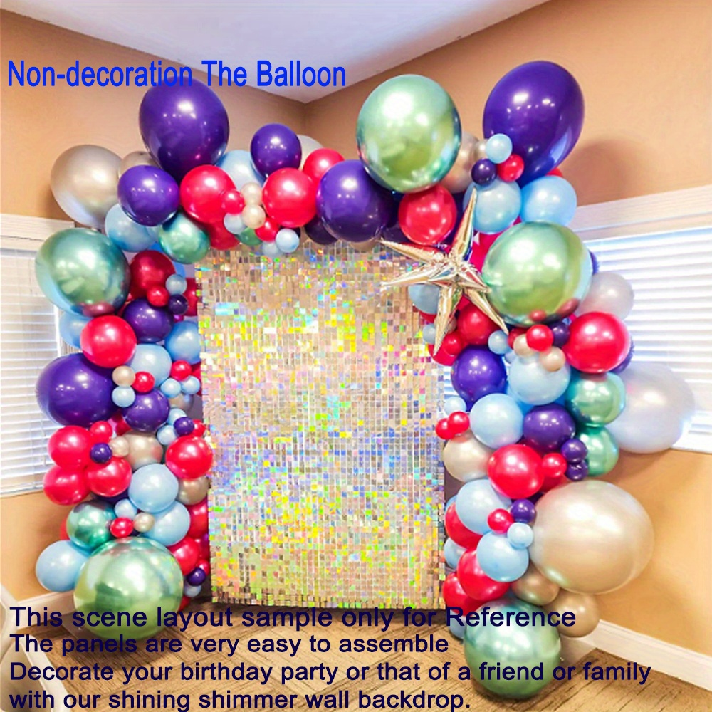 Iridescent Shimmer Wall Decor with Balloon Garland - Perfect for Parties! -  PARTY BALLOONS BY Q