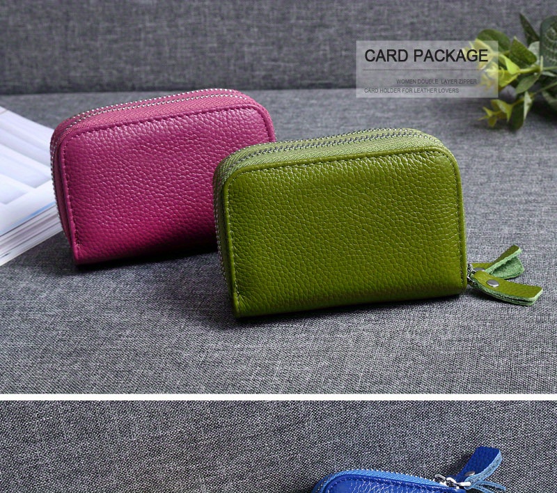 chic genuine leather wallet for men sleek double zipper design with