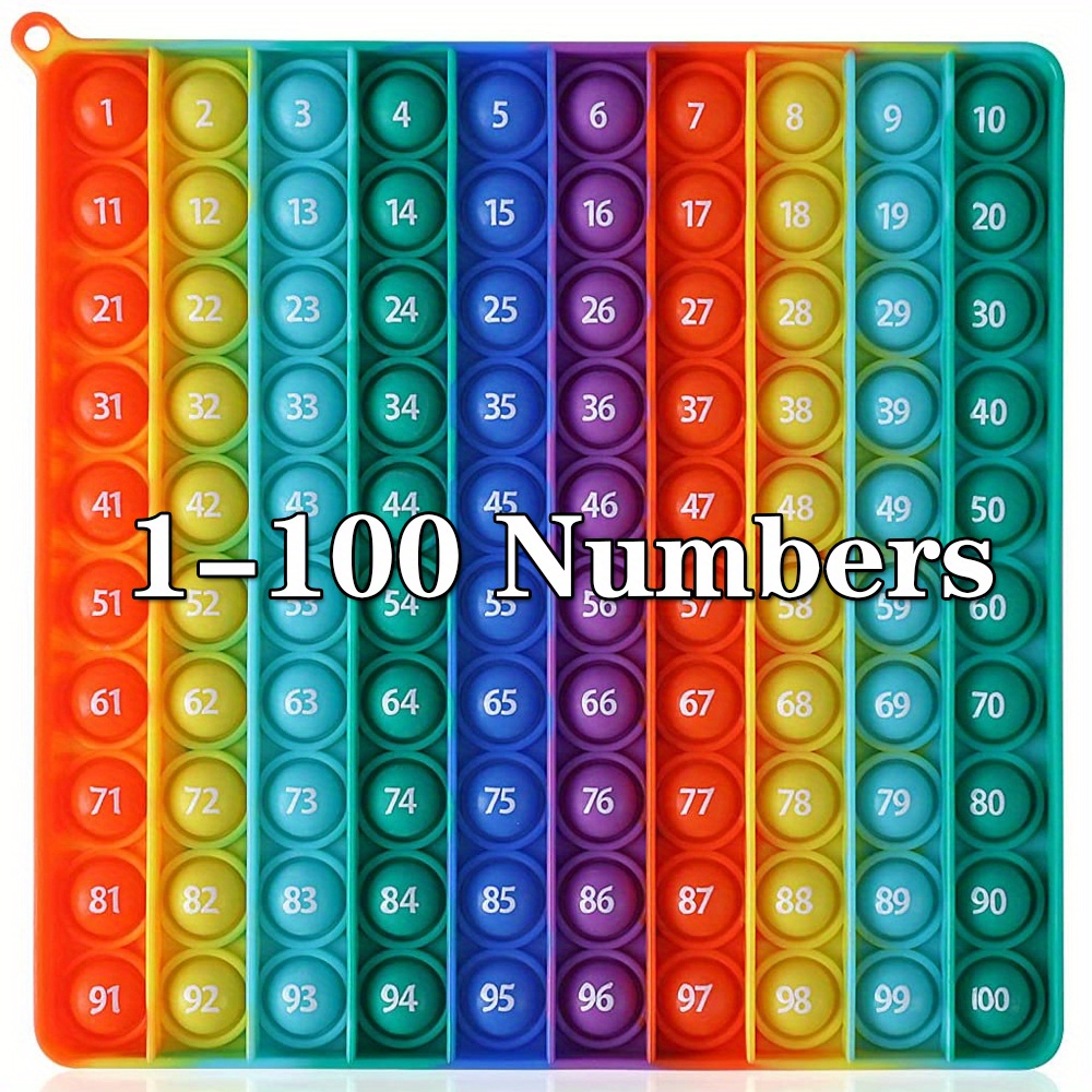 Grande P0PP Com 1-100 Números Brinquedo Jogo De Mesa, Quadrado Arco-Íris  Dimple Números 100 Brinquedos De Matemática De Bolha, Exercício Crianças