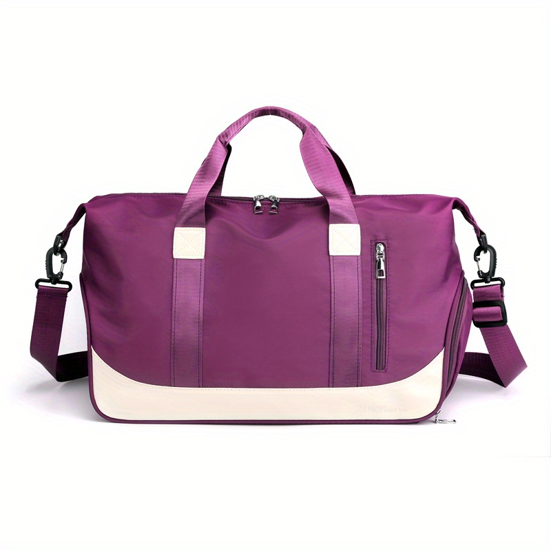 Large Capacity Colorblock Luggage Handbag, Versatile Sports