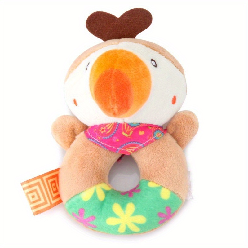 cute cartoon animal hand rattle round hand rattle baby toy baby hand rattle plush toy details 5