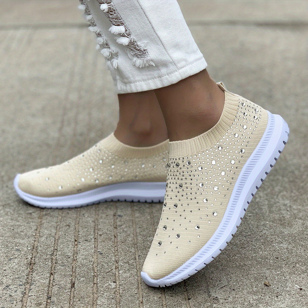 womens fashion sock sneakers decor slip low top Temu Canada