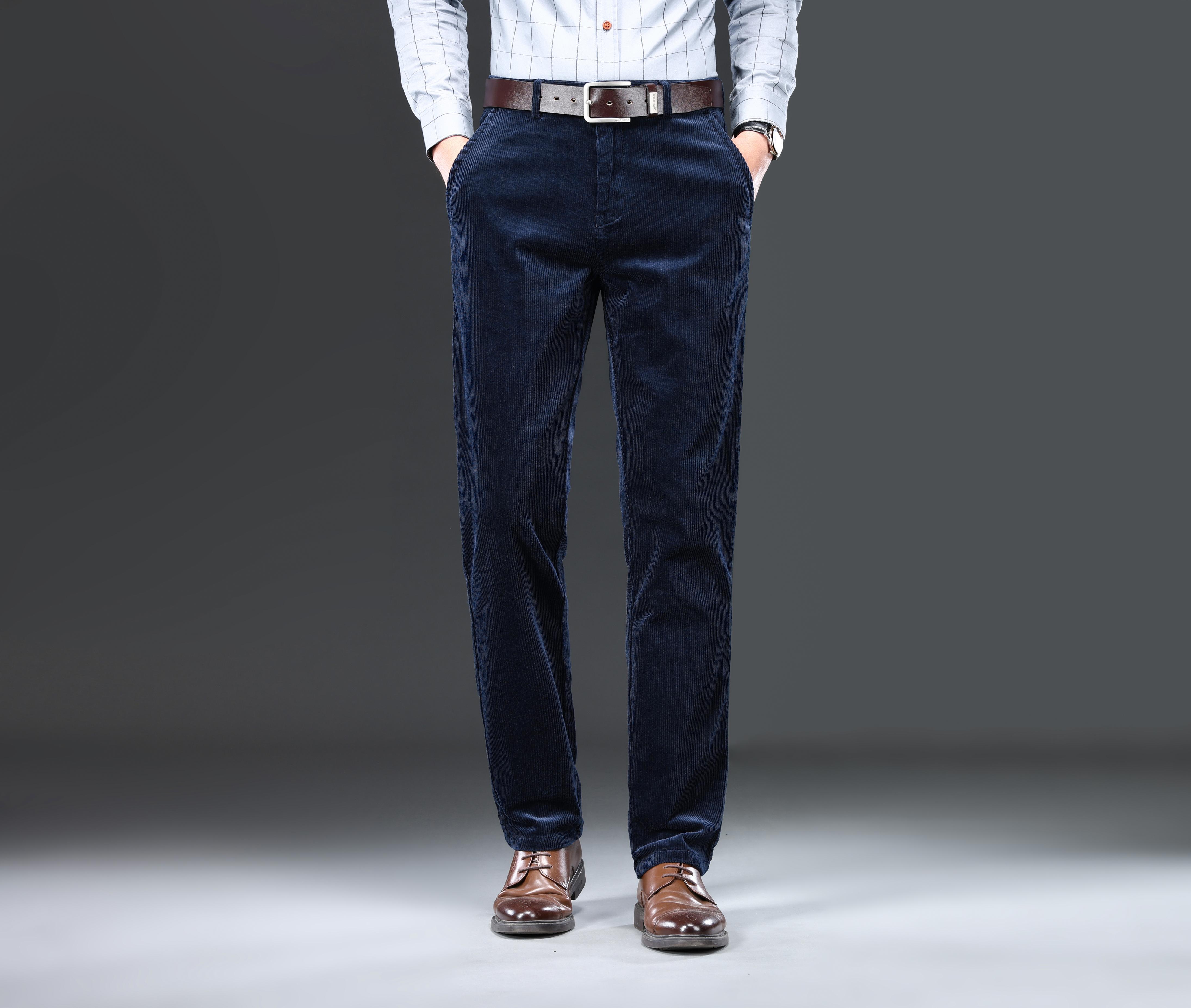 Men's Corduroy Pants Business Formal Stretch Straight Leg Temu