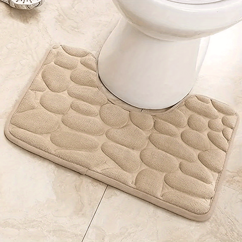 Pebble Pattern Bath Rug Flannel Soft Non slip Bath - Temu