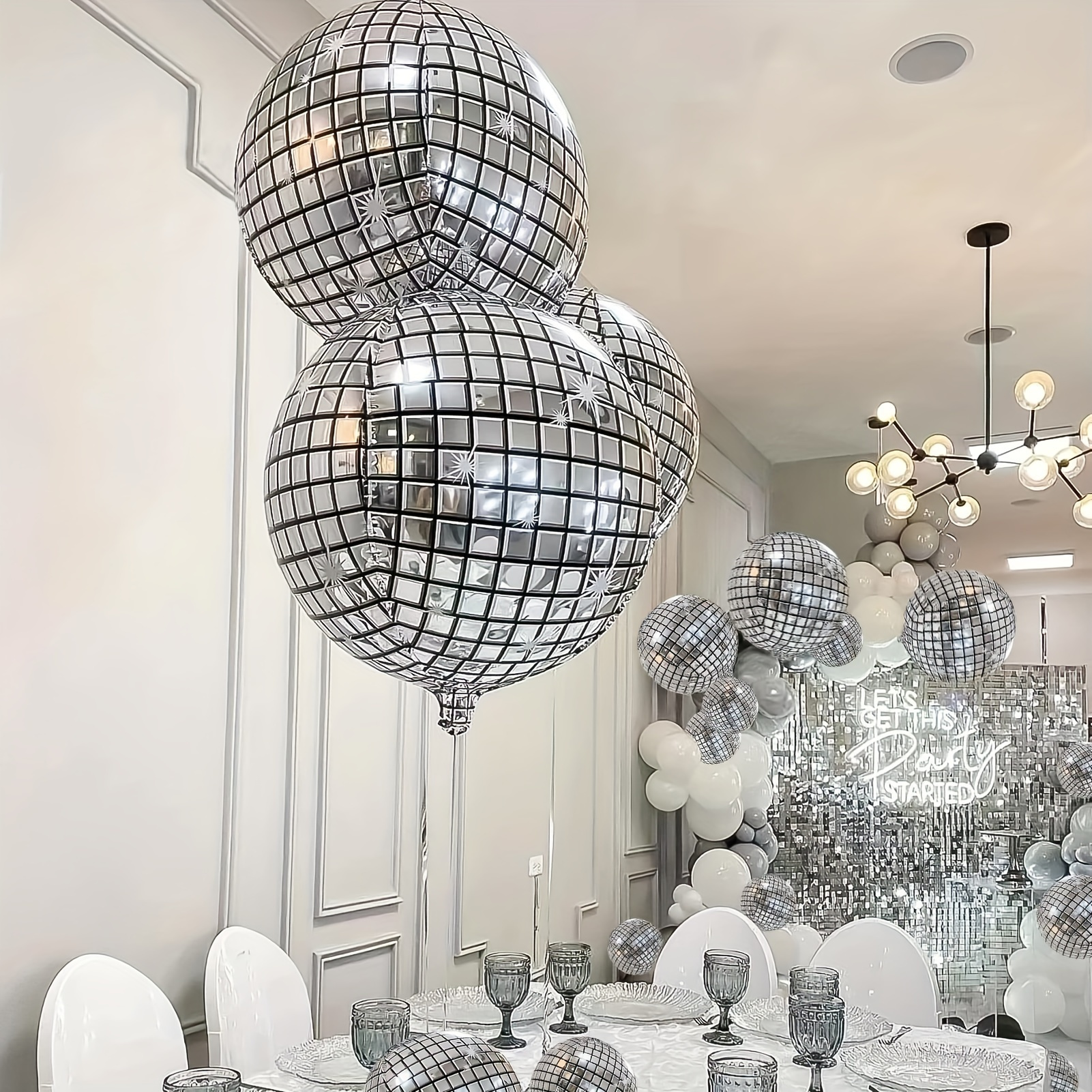 Disco Ball Balloons In Different Sizes 4d Large Disco - Temu