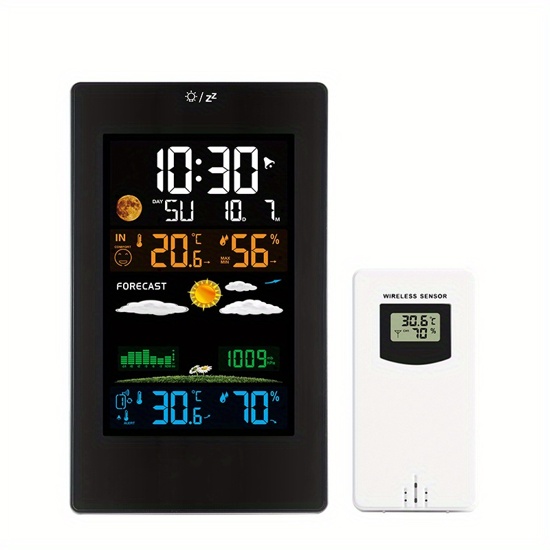 Weather Station Wireless Indoor Outdoor Thermometer Color - Temu