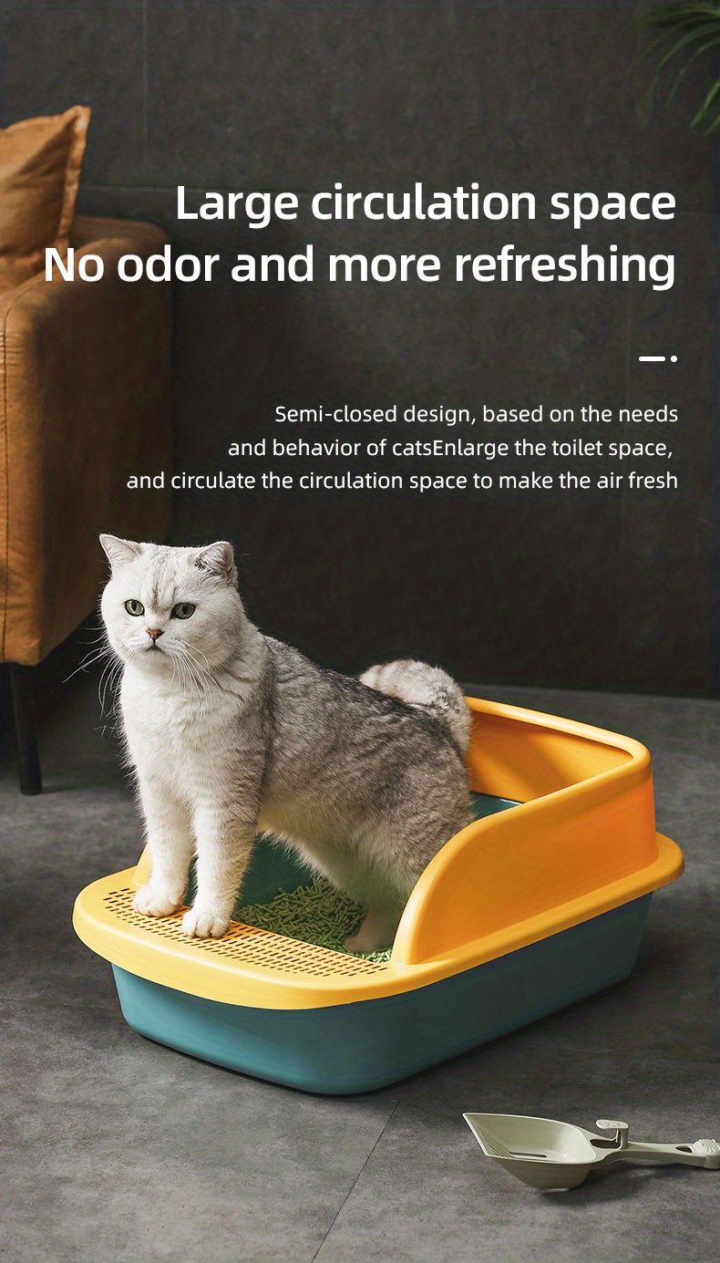 Anti splash Cat Litter Box Pedal Raised Fence Detachable Temu