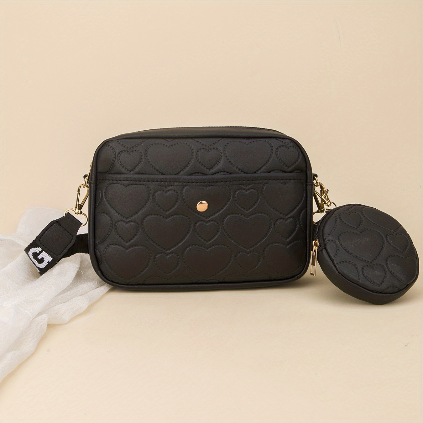 Heart Quilted Square Makeup Bag Black Friday