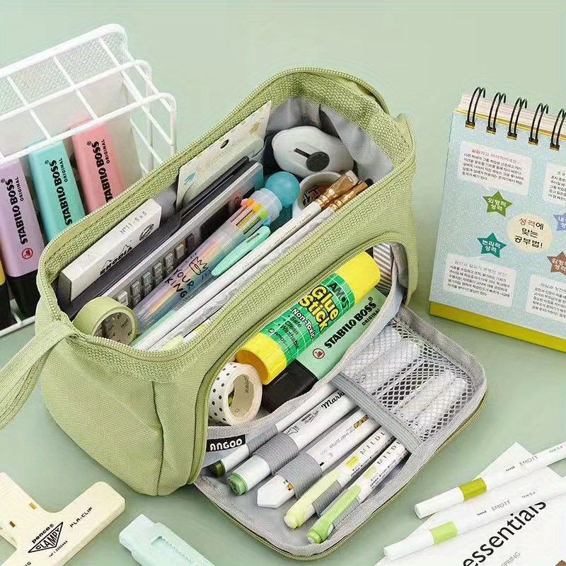 Cheap New Girl Large Capacity Aesthetic Pencil Bag School Cases Cute  Stationery Holder Bag Zipper Pencil Pouch Student School Supplies