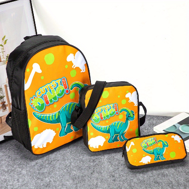 13.8 Inches/35cm 3pcs Kids Backpack Set: School Bag, Lunch Box And Pencil  Case. Suitable For Travel, Camping, Casual, Cartoon Backpack With Padded  Back And Adjustable Straps, Fashionable Printed Design