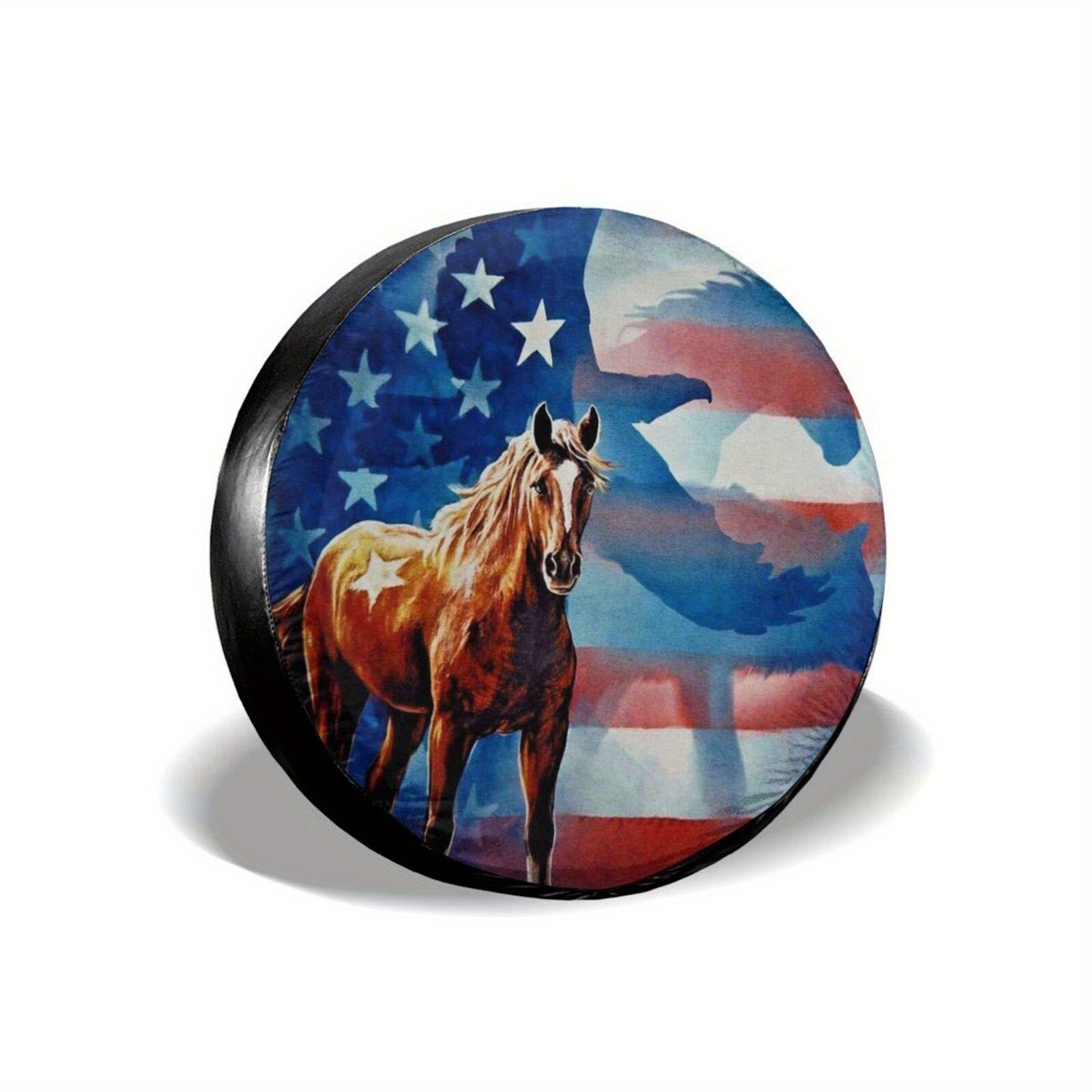Zhung Ree Spare Tire Cover Horse Bald Eagle American Flag Tire Cover  Waterproof Dust-proof Universal For ,trailer, Rv, Suv And Many Vehicle  Temu Australia